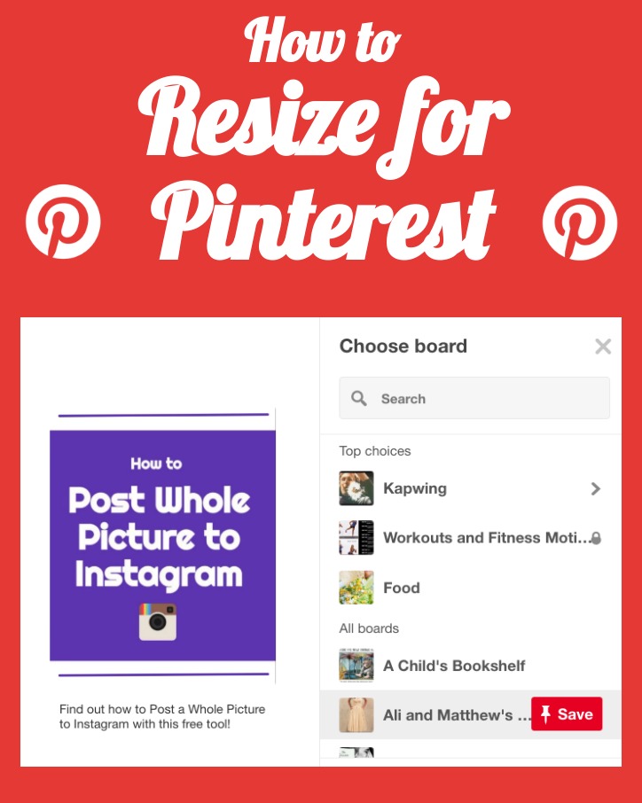 How to resize videos images and GIFs for pinterest